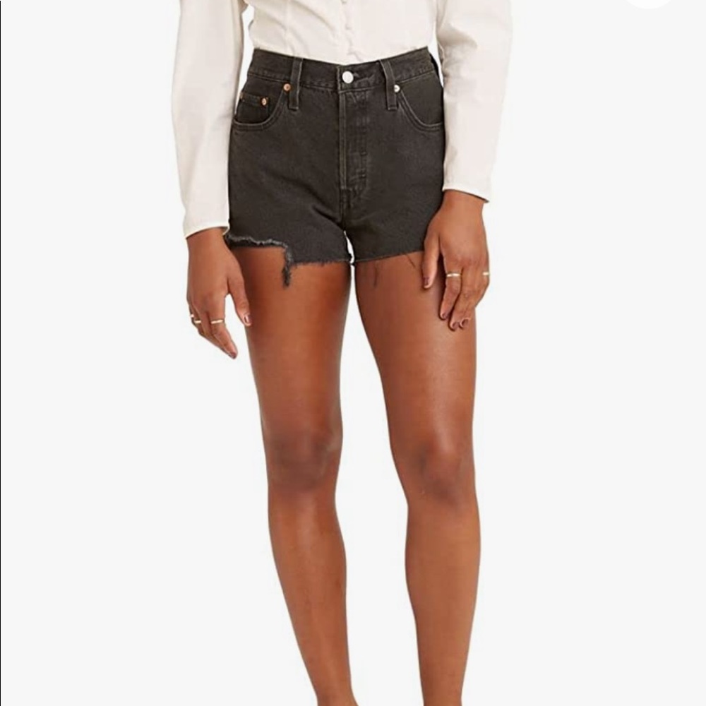 Levi’s black 501 high rise shorts